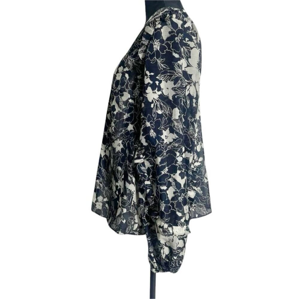 Alexis Size Large  Top Blouse Long Sleeve Shirt Top V Neck Floral - Picture 4 of 7